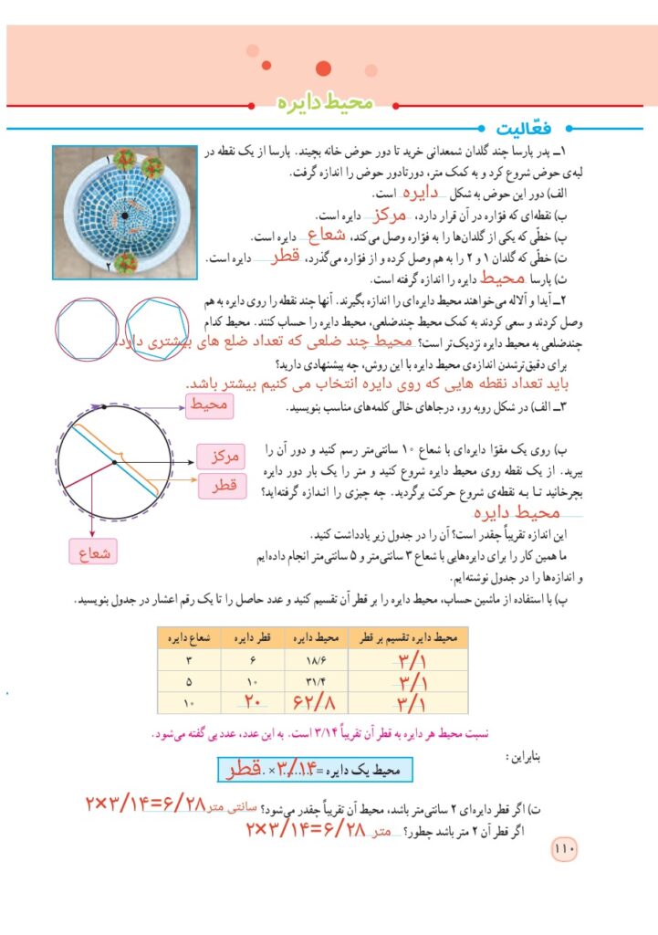 گام به گام ریاضی پنجم فصل 6 صفحه 110