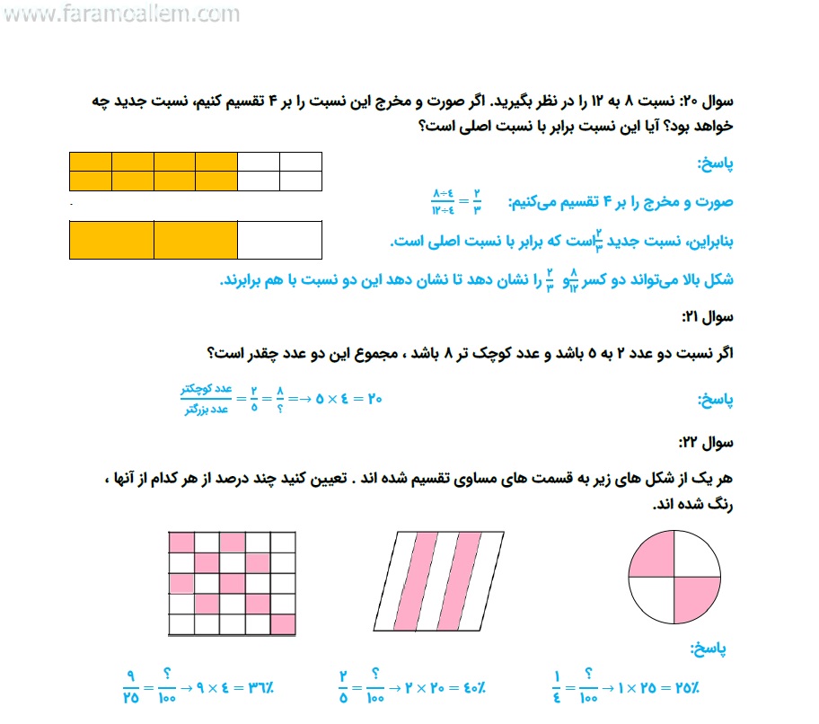کاربرگ ریاضی پنجم فصل 3 صفحه 8