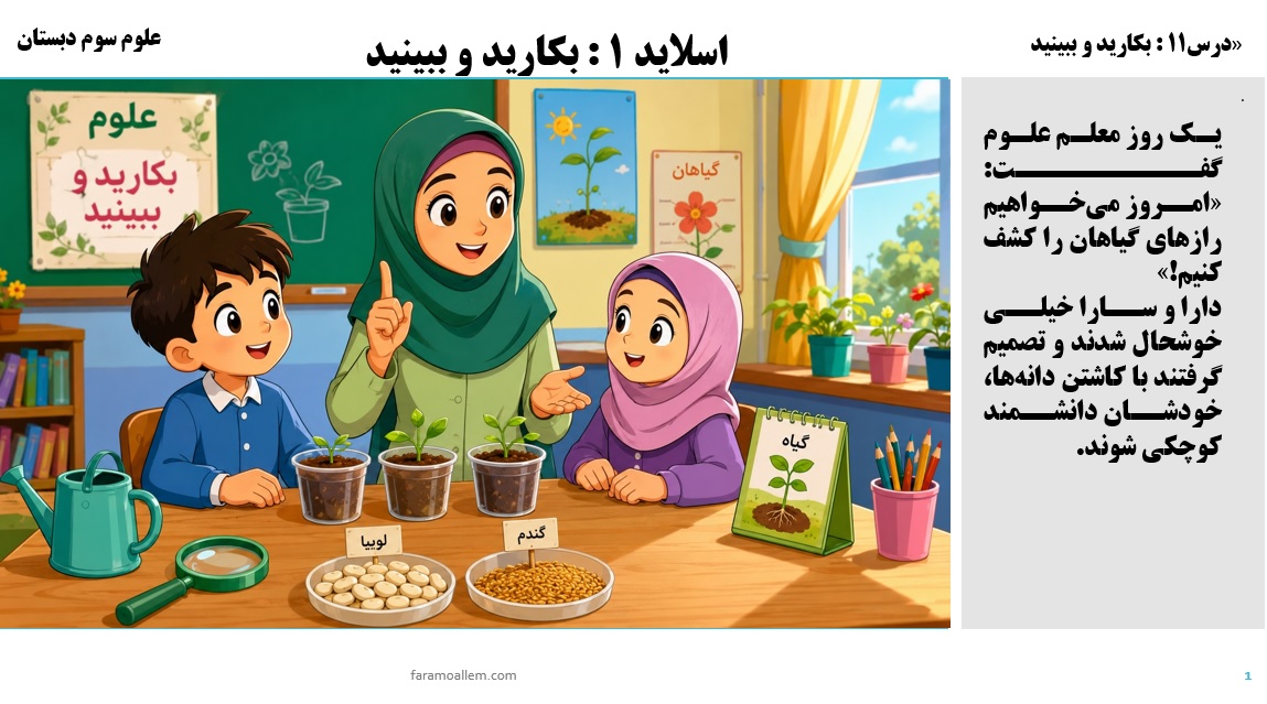 پاورپوینت علوم سوم درس 11 اسلاید 1