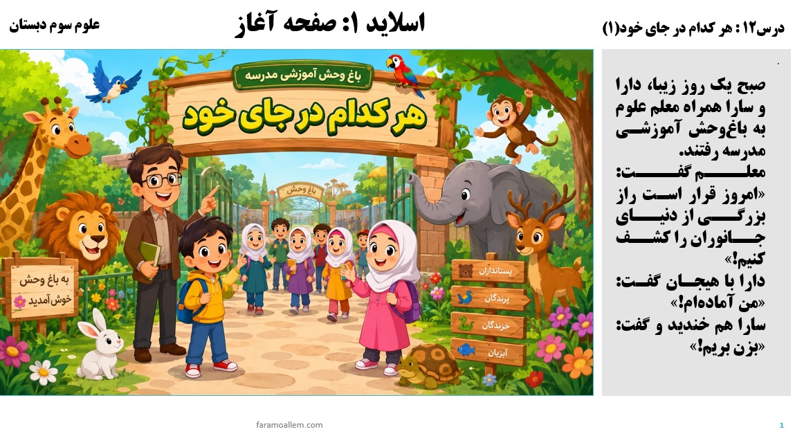 پاورپوینت علوم سوم درس 12 اسلاید 1