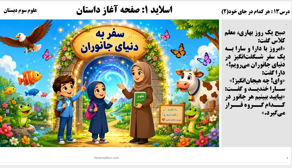 پاورپوینت علوم سوم درس 13 اسلاید 1