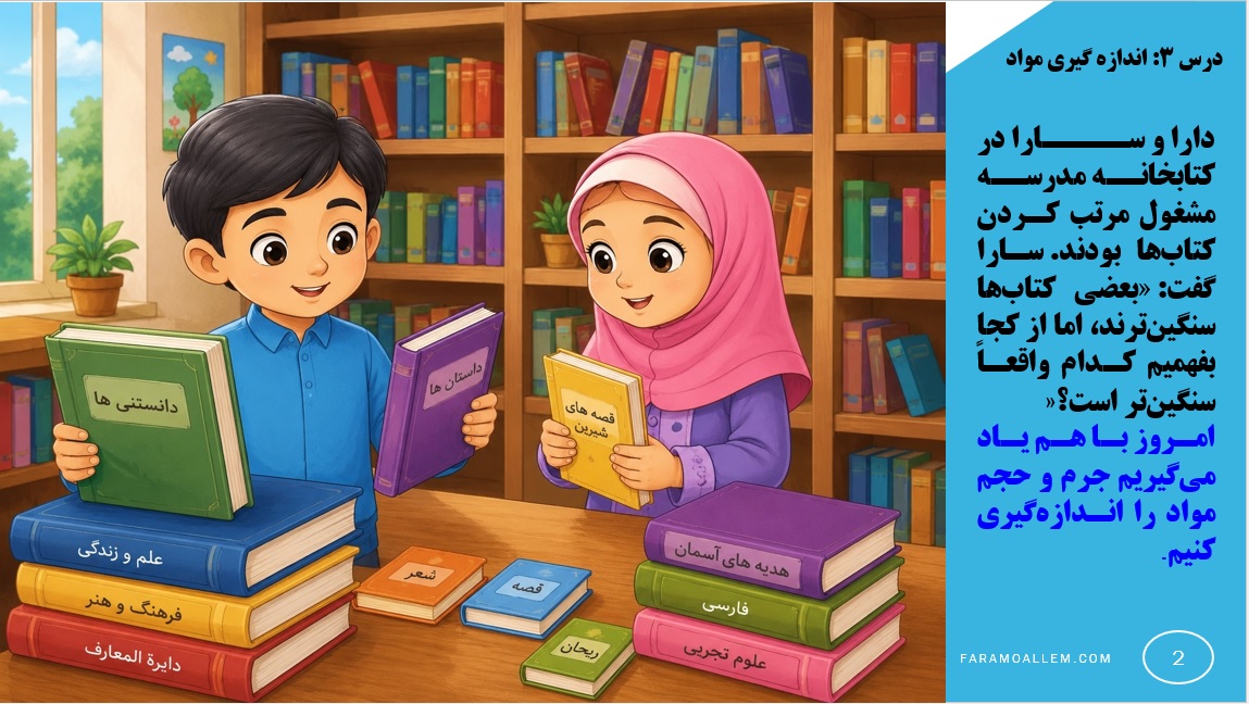 پاورپوینت علوم سوم درس 3 اندازه گیری مواد 302