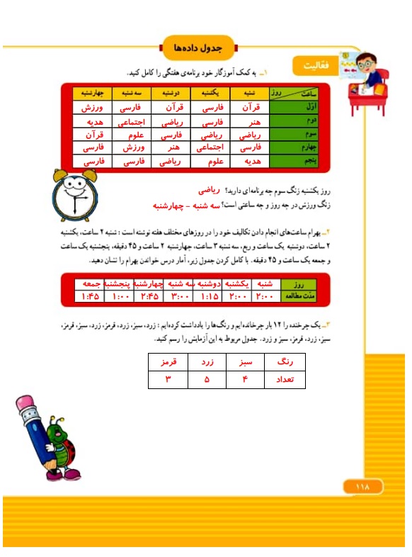 گام به گام ریاضی سوم فصل 7 صفحه 118