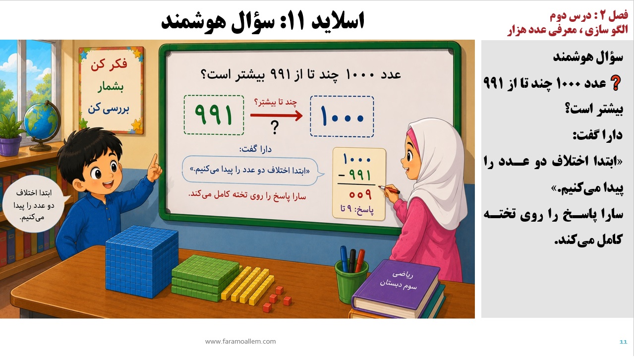 پاورپوینت ریاضی سوم دبستان فصل 2:درس دوم اسلاید شماره 11