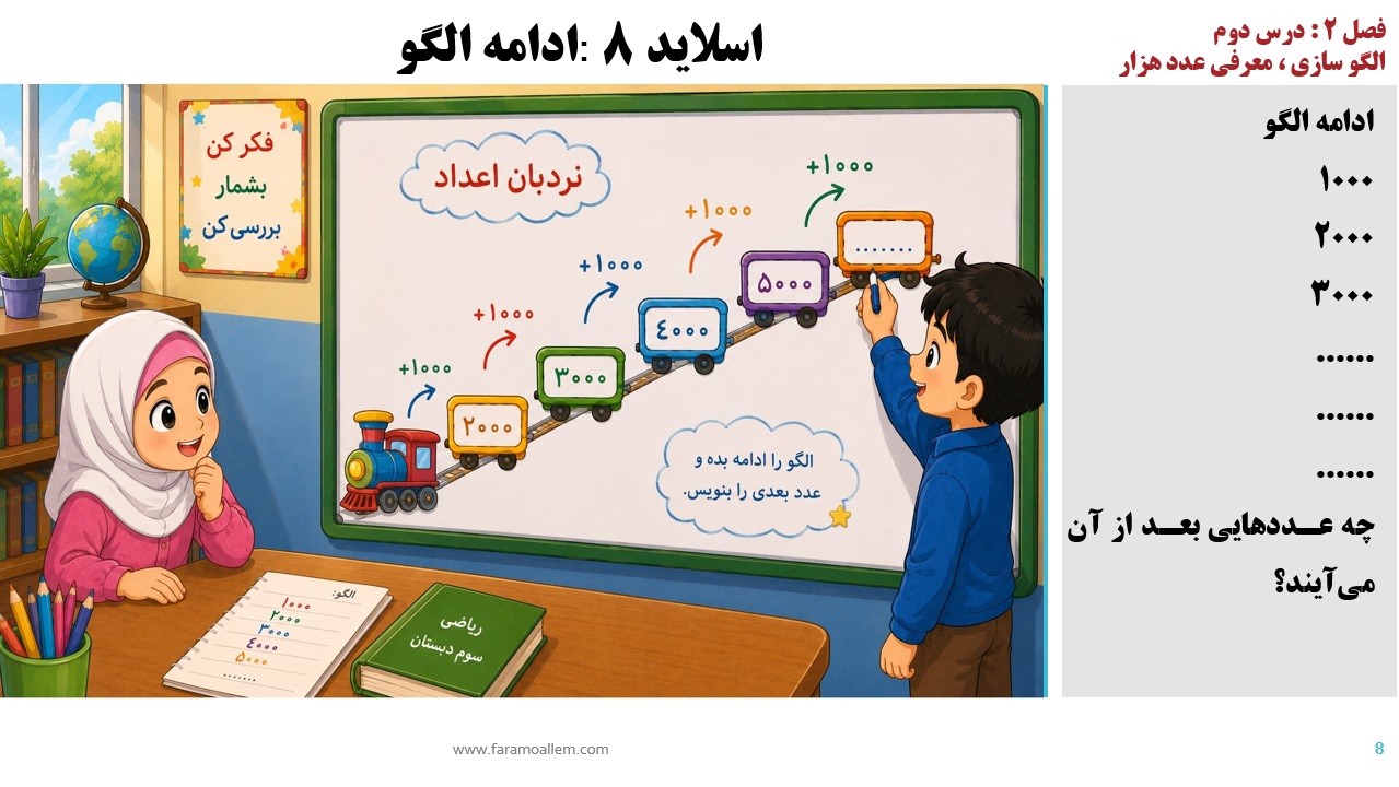 پاورپوینت ریاضی سوم دبستان فصل 2:درس دوم اسلاید شماره 8