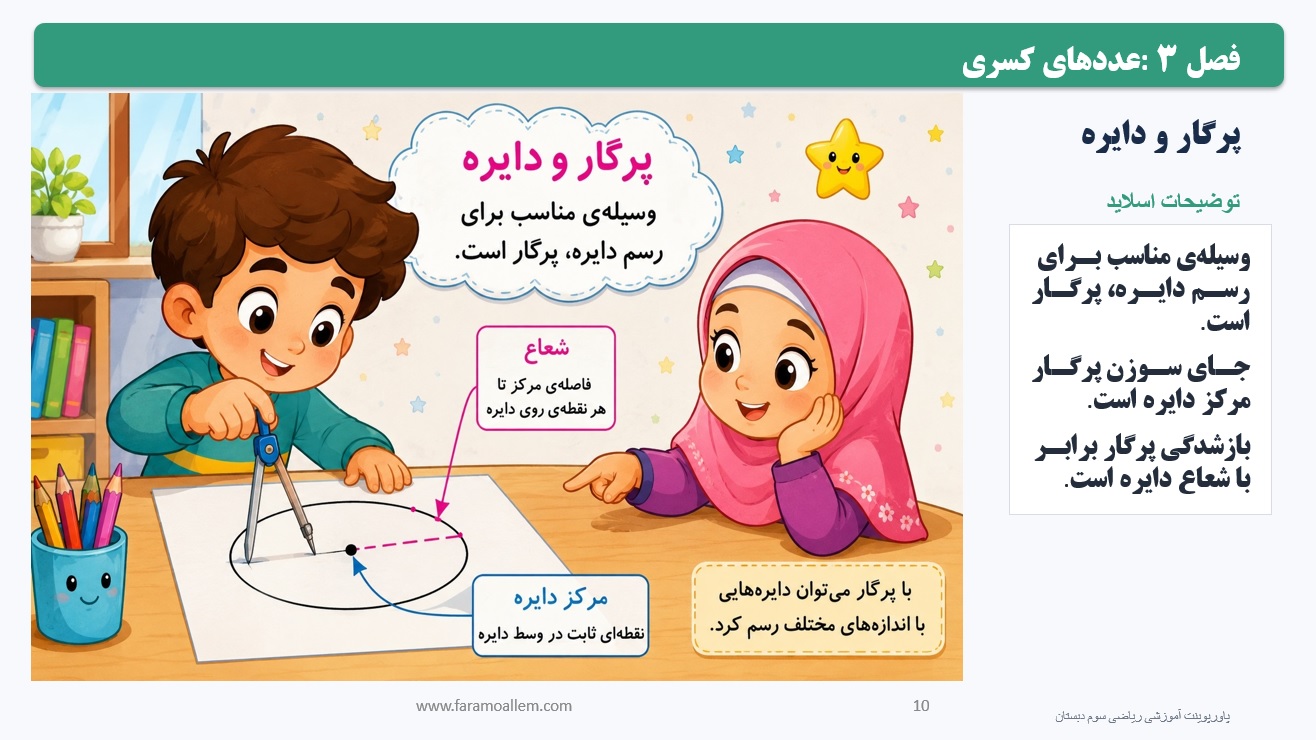 پاورپوینت ریاضی سوم دبستان فصل 3:درس دوم اسلاید شماره10