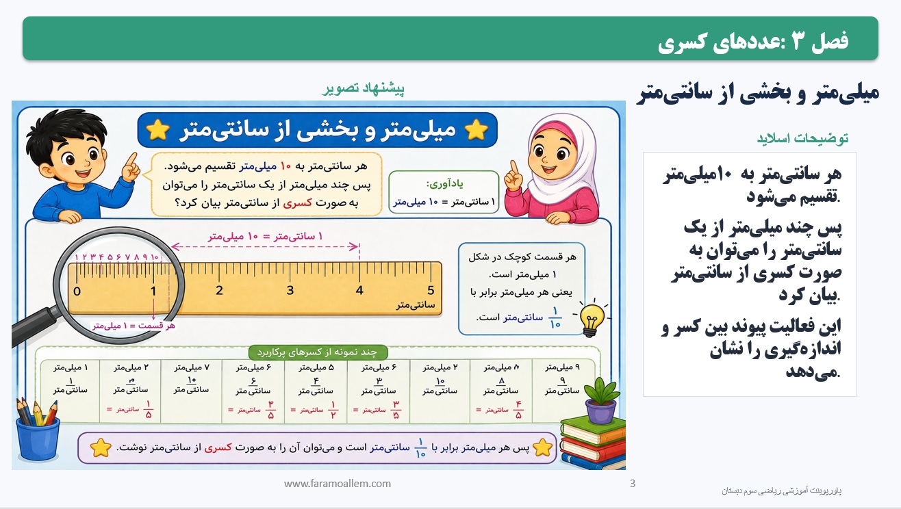 پاورپوینت ریاضی سوم دبستان فصل 3:درس دوم اسلاید شماره3