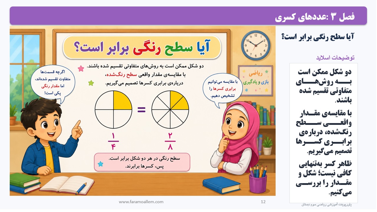 پاورپوینت ریاضی سوم دبستان فصل 3:درس سوم اسلاید12