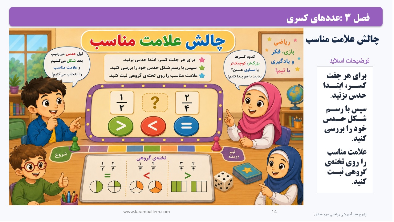 پاورپوینت ریاضی سوم دبستان فصل 3:درس سوم اسلاید14