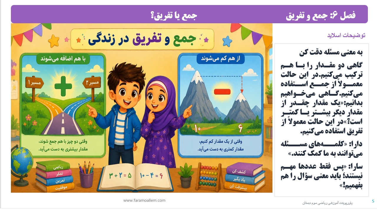 پاورپوینت ریاضی سوم دبستان فصل 6 اسلاید 5