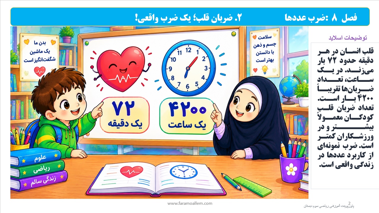 پاورپوینت ریاضی سوم دبستان فصل 8 اسلاید 2