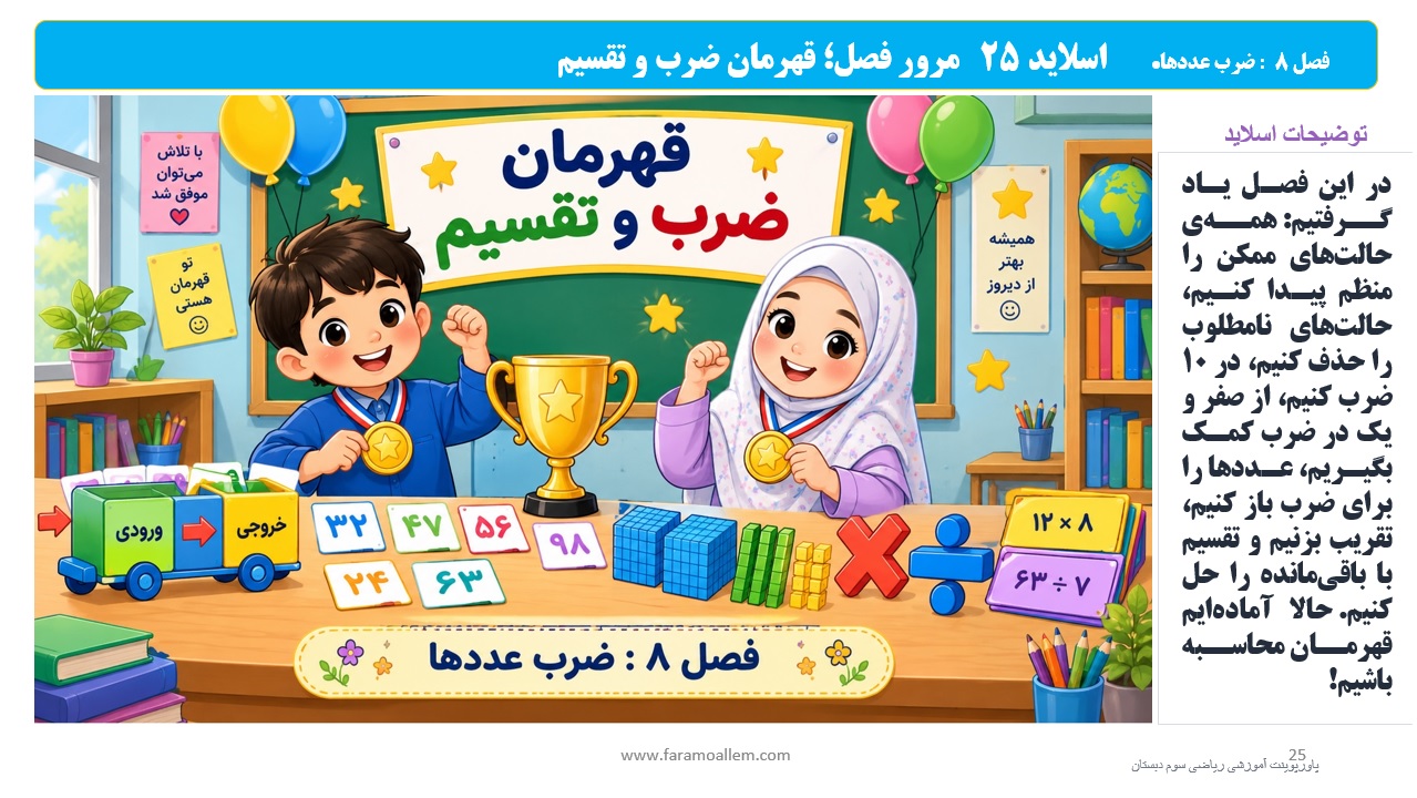 پاورپوینت ریاضی سوم دبستان فصل 8 اسلاید 25