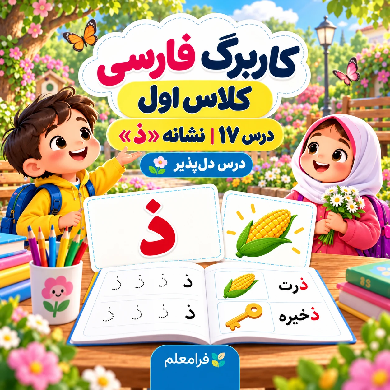 کاربرگ فارسی کلاس اول، درس ۱۷، نشانه ذ، دل‌پذیر