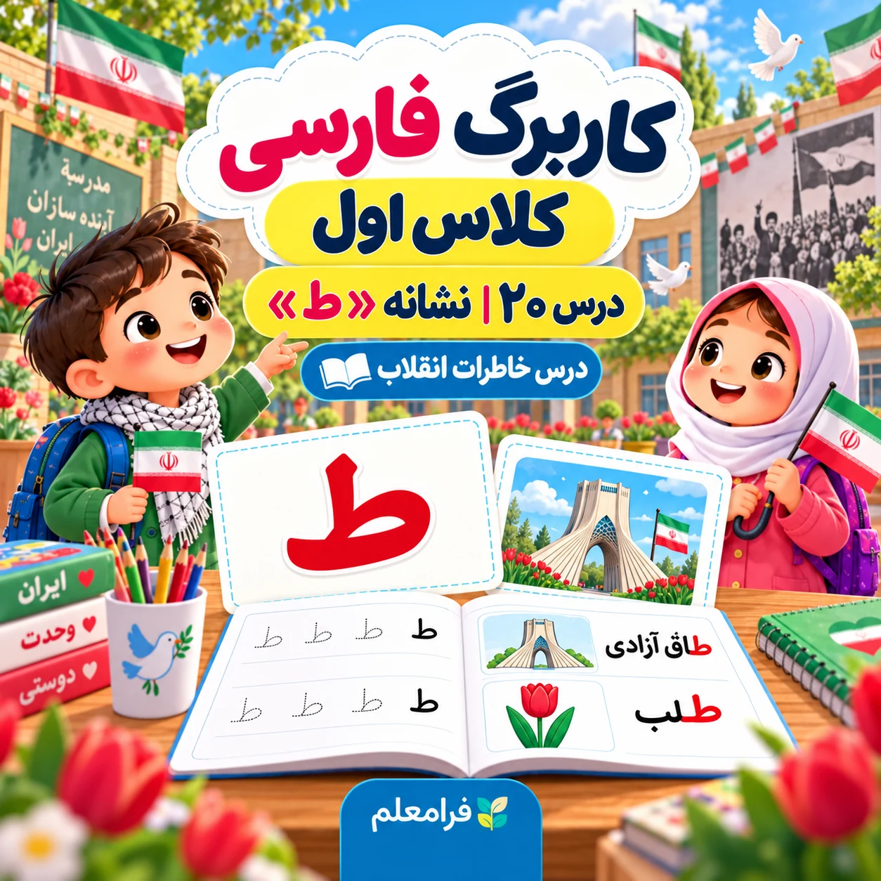 کاربرگ فارسی کلاس اول، درس ۲۰، نشانه ط، خاطرات انقلاب