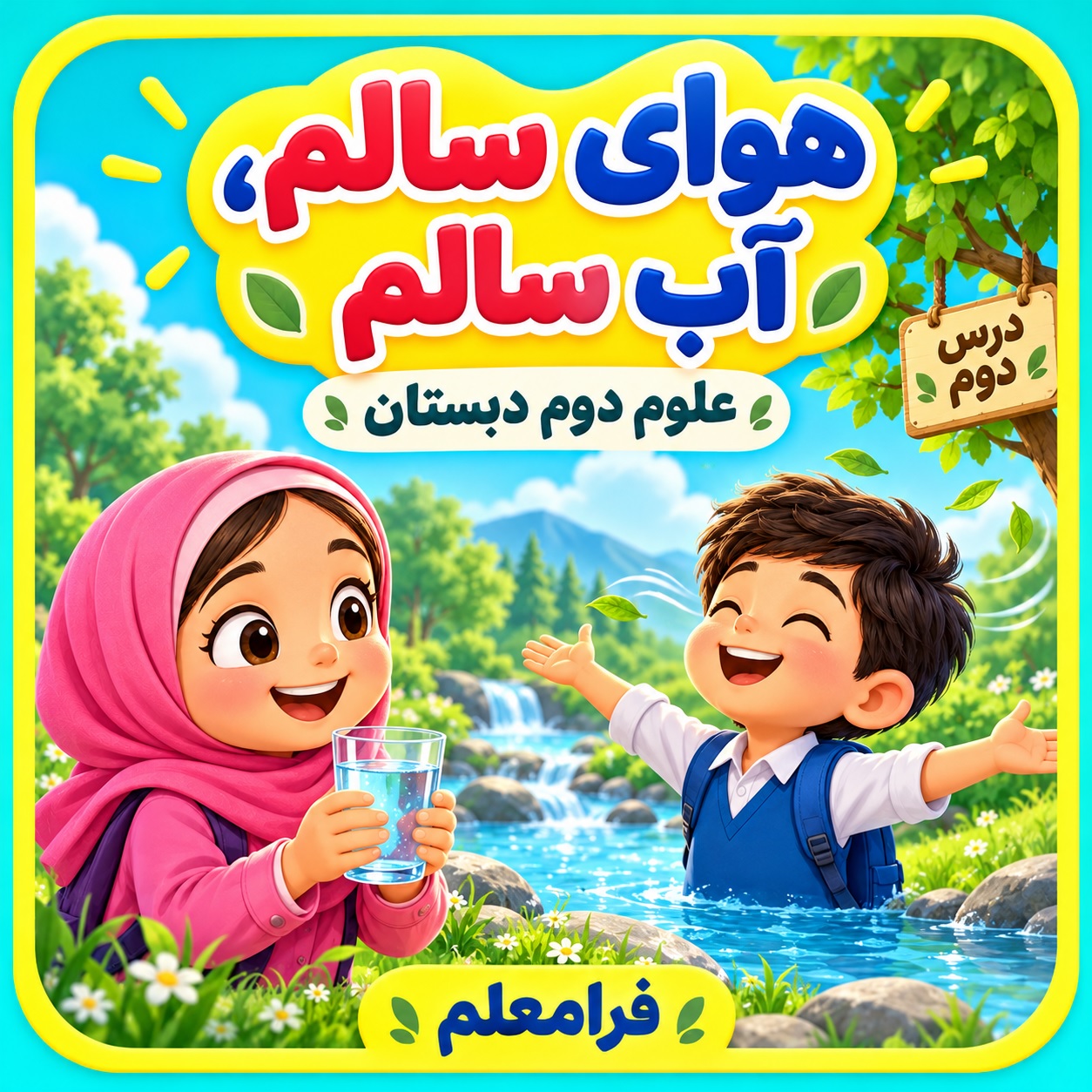 پاورپوینت درس 2 علوم دوم دبستان، هوای سالم، آب سالم